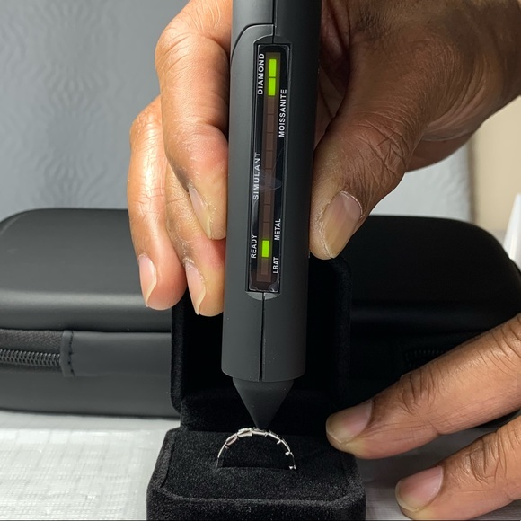 Sterling Silver Moissanite Geometric Band Size 6 - Picture 5 of 6